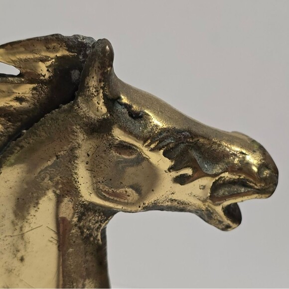 Brass Horse Figurine Galloping 11 1/2" Vintage Equestrian - Picture 4 of 8